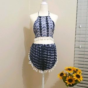 Tie dyed 2pc swimsuit cover Large